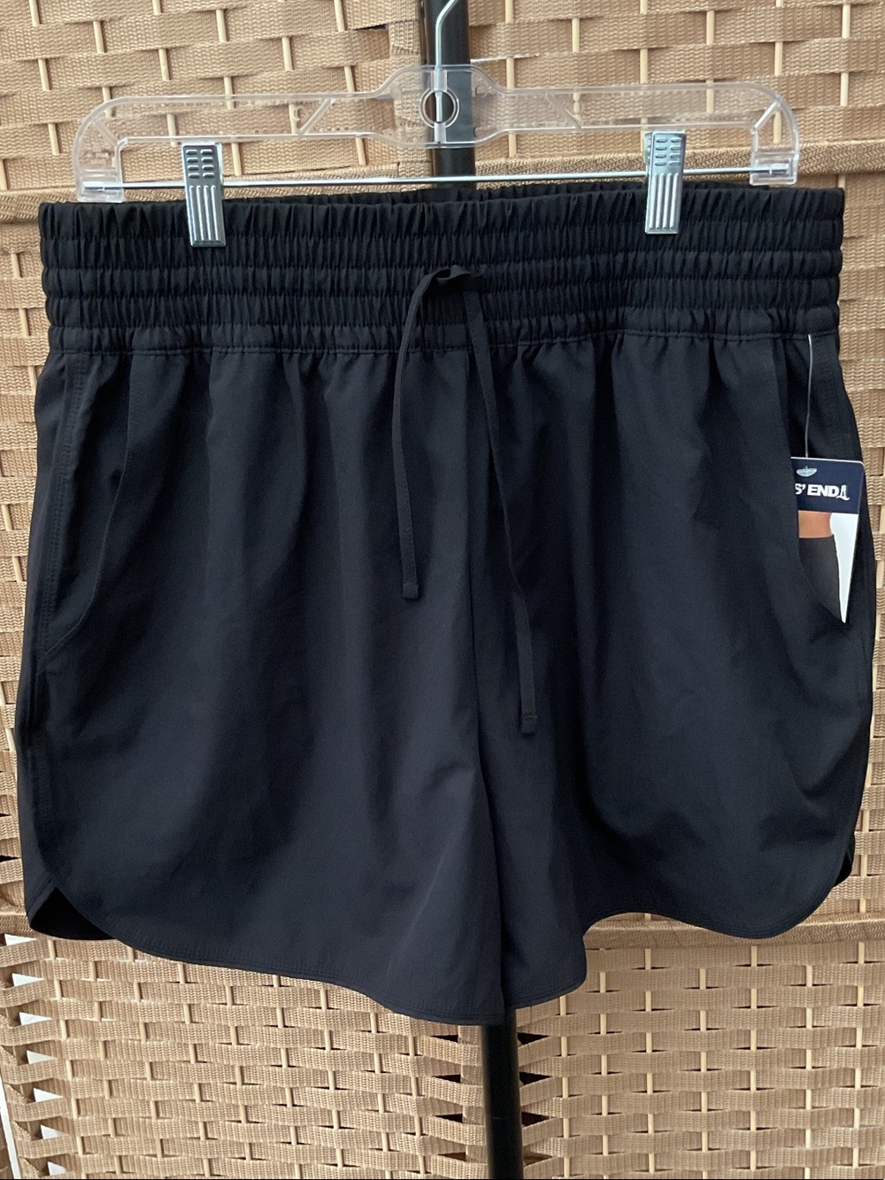 Lands' End Black Drawstring Athletic Swim Shorts